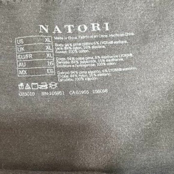 Natori Bliss Cotton Lace Trim Brief 2-Pack Coal Gray Black XL Panties NWT - Picture 7 of 10